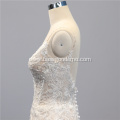 Luxury Champagne Colored Sexy Flare Crystal Lace Bridal Gown Sleeveless Beaded Mermaid Wedding Dress